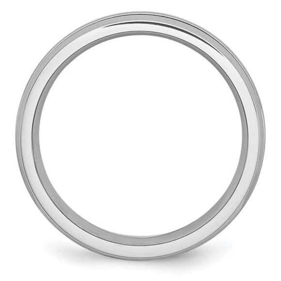 Chisel Cobalt Polished & Satin Grooved 6mm Band - Picture 9 of 9